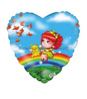 Шар надувной Сердце 18' / Глянцевый / на радуге